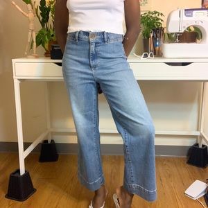 SOLD ON MY DEPOP Light Wash Wide Leg Denim Jeans